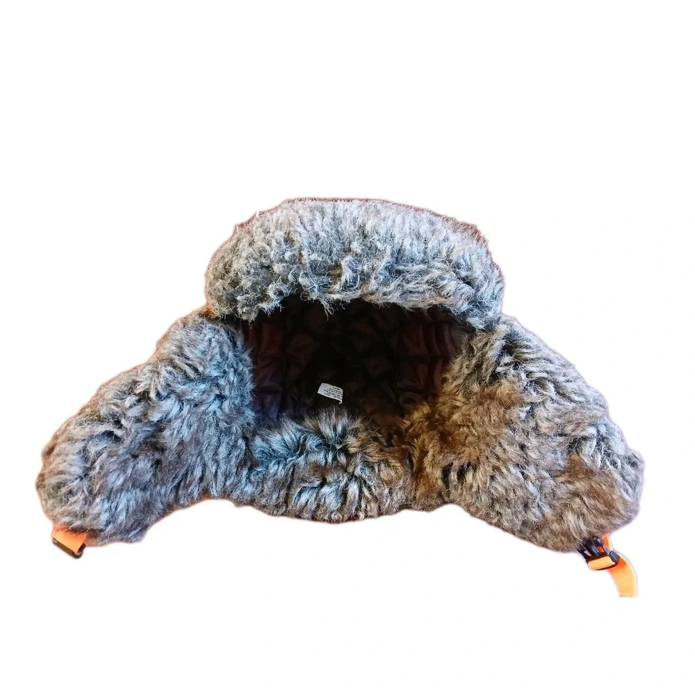 Blaze Orange Trapper Hat Faux Fur Lined Winter Hunting Aviator Cap Waterproof